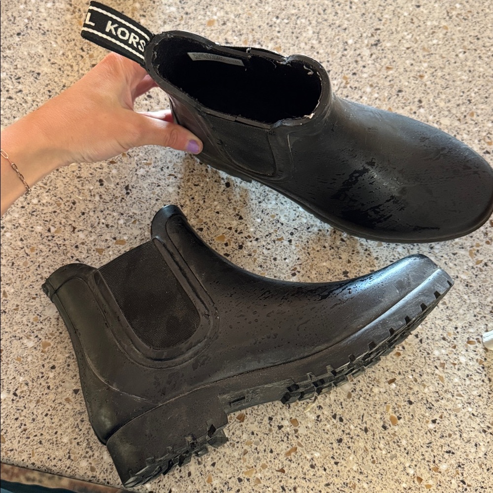 Black Michael Kors rain boots